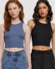 2 Броя Дамски Потници Ladies Cropped Rib Top 2-Pack vintageblue+black XXL