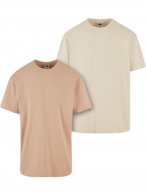 2 Броя Изчистени Мъжки ТенискиHeavy Oversized Tee 2-Pack unionbeige+sand XXL 2 Броя Изчистени Мъжки ТенискиHeavy Oversized Tee 2-Pack unionbeige+sand XXL