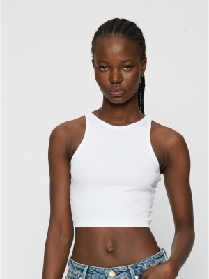 2 Броя Дамски Потници Ladies Organic Cropped Rib Top 2-Pack white/white XXL