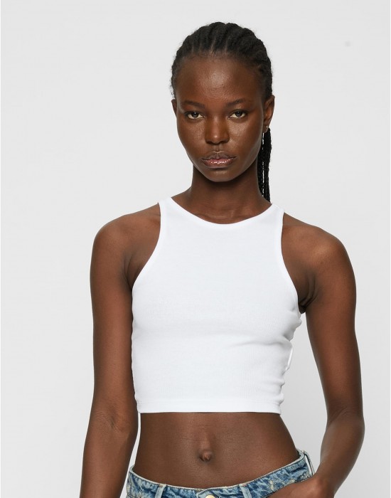 2 Броя Дамски Потници Ladies Organic Cropped Rib Top 2-Pack white/white XXL