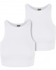 2 Броя Дамски Потници Ladies Organic Cropped Rib Top 2-Pack white/white XXL