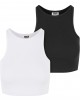 2 Броя Дамски Потници Ladies Organic Cropped Rib Top 2-Pack white+black XXL