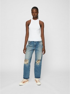 2 Броя Дамски Потници Ladies Racer Back Rib Top 2-Pack white+white XXL