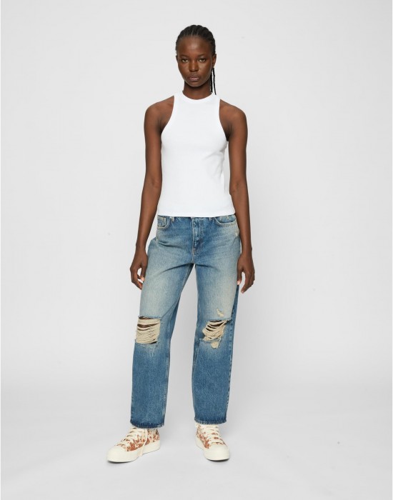 2 Броя Дамски Потници Ladies Racer Back Rib Top 2-Pack white+white XXL