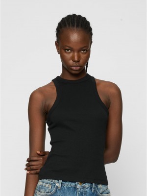 2 Броя Дамски Потници Ladies Racer Back Rib Top 2-Pack black+black XXL