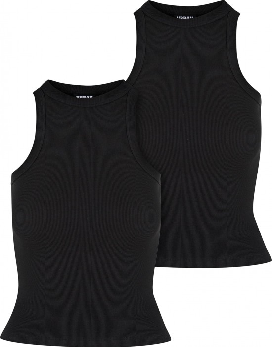 2 Броя Дамски Потници Ladies Racer Back Rib Top 2-Pack black+black XXL