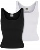 2 Броя Дамски Потници Ladies Organic Basic Rib Top 2-Pack black+white XXL