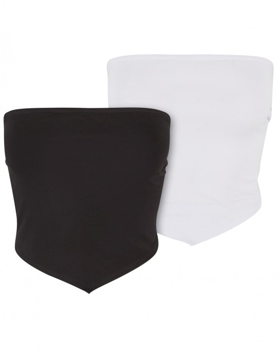 2 Броя Дамски Потници Ladies Knotted Bandeau Top 2-Pack white+black XS