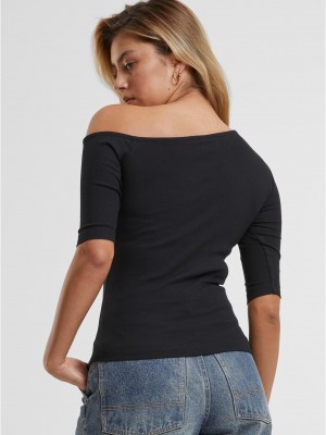 2 Броя Изчистени Дамски ТенискиLadies Organic Asymmetric Rib Tee 2-Pack black+white XXL