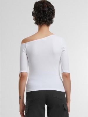 2 Броя Изчистени Дамски ТенискиLadies Organic Asymmetric Rib Tee 2-Pack white+white XXL