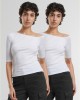 2 Броя Изчистени Дамски ТенискиLadies Organic Asymmetric Rib Tee 2-Pack white+white XXL 2 Броя Изчистени Дамски ТенискиLadies Organic Asymmetric Rib Tee 2-Pack white+white XXL