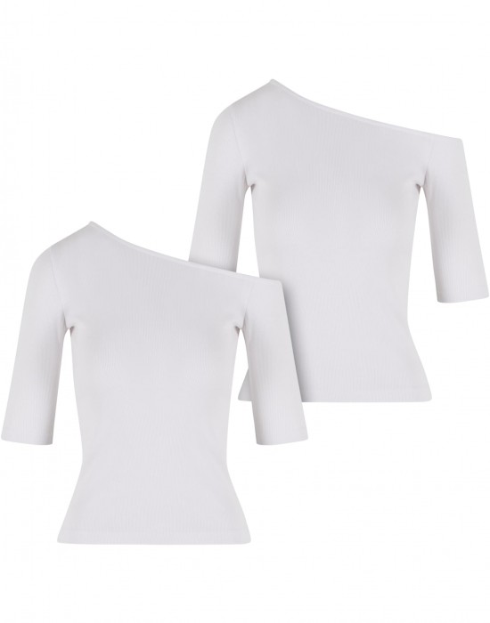 2 Броя Изчистени Дамски ТенискиLadies Organic Asymmetric Rib Tee 2-Pack white+white XXL 2 Броя Изчистени Дамски ТенискиLadies Organic Asymmetric Rib Tee 2-Pack white+white XXL