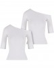 2 Броя Изчистени Дамски ТенискиLadies Organic Asymmetric Rib Tee 2-Pack white+white XXL 2 Броя Изчистени Дамски ТенискиLadies Organic Asymmetric Rib Tee 2-Pack white+white XXL