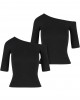 2 Броя Изчистени Дамски ТенискиLadies Organic Asymmetric Rib Tee 2-Pack black+black XXL 2 Броя Изчистени Дамски ТенискиLadies Organic Asymmetric Rib Tee 2-Pack black+black XXL