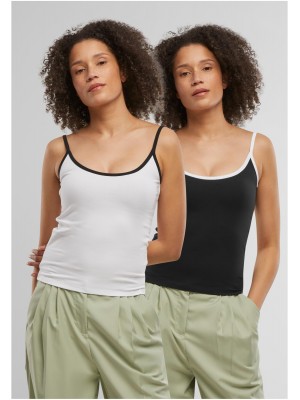2 Броя Дамски Потници Ladies Contrast Basic Top 2-Pack black/white+white/black XXL 2 Броя Дамски Потници Ladies Contrast Basic Top 2-Pack black/white+white/black XXL