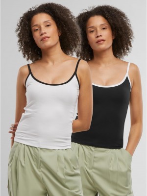 2 Броя Дамски Потници Ladies Contrast Basic Top 2-Pack black/white+white/black XXL