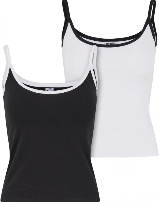 2 Броя Дамски Потници Ladies Contrast Basic Top 2-Pack black/white+white/black XXL