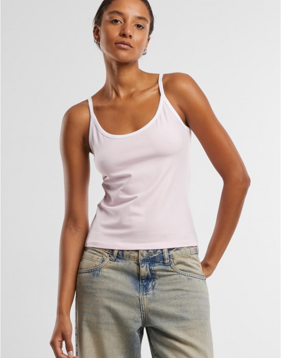 2 Броя Дамски Потници Ladies Contrast Basic Top 2-Pack blushedrose/white+white/black XXL