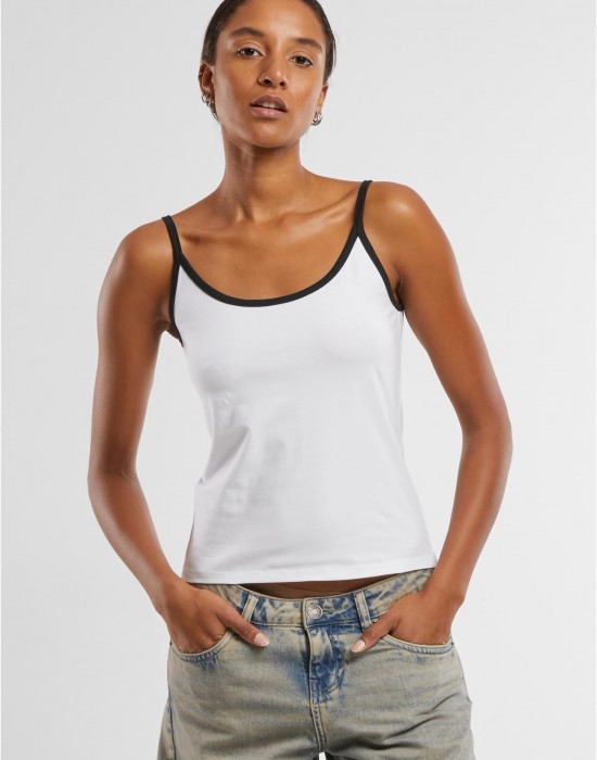 2 Броя Дамски Потници Ladies Contrast Basic Top 2-Pack froggreen/white+white/black XXL