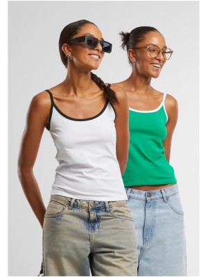 2 Броя Дамски Потници Ladies Contrast Basic Top 2-Pack froggreen/white+white/black XXL 2 Броя Дамски Потници Ladies Contrast Basic Top 2-Pack froggreen/white+white/black XXL