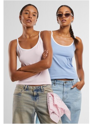2 Броя Дамски Потници Ladies Contrast Basic Top 2-Pack powderblue/white+blushedrose/white XXL 2 Броя Дамски Потници Ladies Contrast Basic Top 2-Pack powderblue/white+blushedrose/white XXL