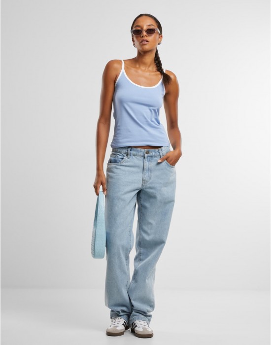 2 Броя Дамски Потници Ladies Contrast Basic Top 2-Pack powderblue/white+blushedrose/white XXL