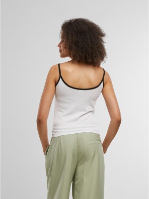 2 Броя Дамски Потници Ladies Contrast Basic Top 2-Pack white/black+white/black XXL