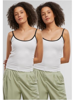 2 Броя Дамски Потници Ladies Contrast Basic Top 2-Pack white/black+white/black XXL 2 Броя Дамски Потници Ladies Contrast Basic Top 2-Pack white/black+white/black XXL