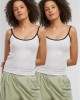 2 Броя Дамски Потници Ladies Contrast Basic Top 2-Pack white/black+white/black XXL