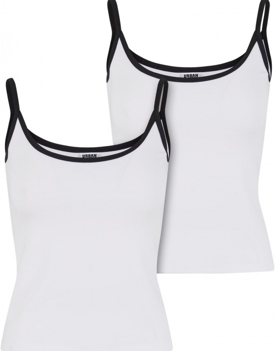 2 Броя Дамски Потници Ladies Contrast Basic Top 2-Pack white/black+white/black XXL