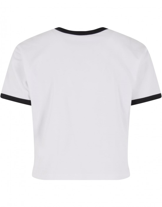 Тениска Ladies Contrast Retro T-Shirt white/black XXL