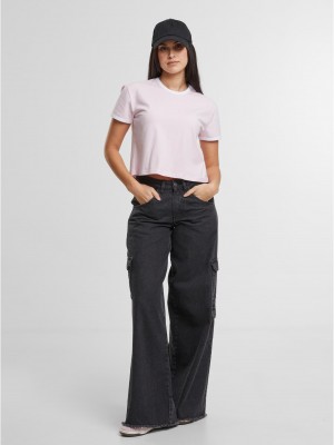 Тениска Ladies Contrast Retro T-Shirt blushedrose/white XXL