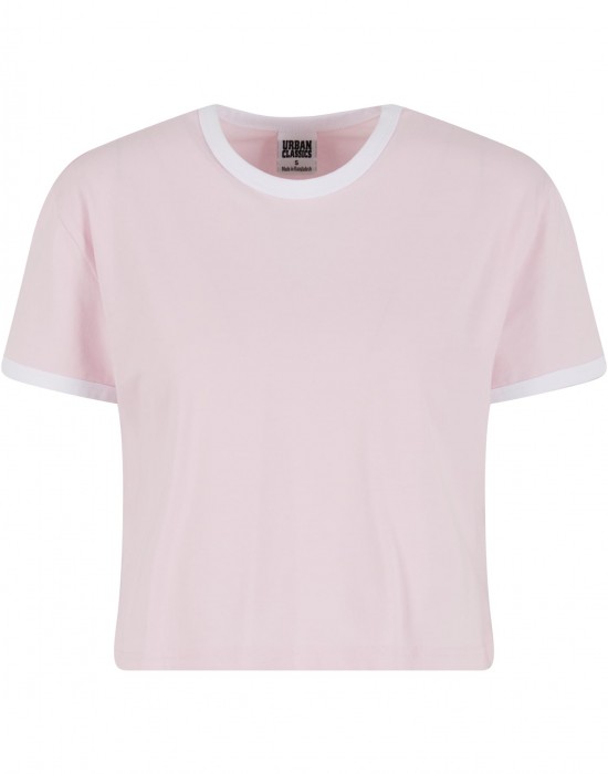 Тениска Ladies Contrast Retro T-Shirt blushedrose/white XXL