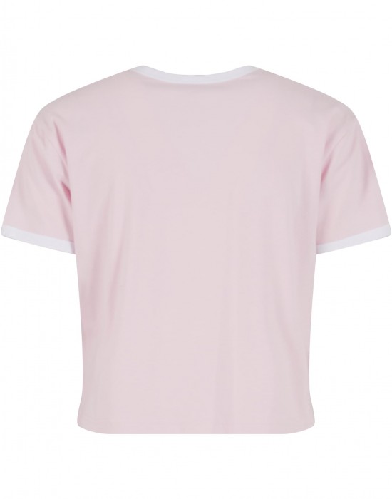Тениска Ladies Contrast Retro T-Shirt blushedrose/white XXL