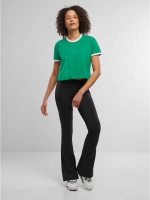 Тениска Ladies Contrast Retro T-Shirt froggreen/white XXL