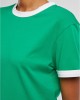 Тениска Ladies Contrast Retro T-Shirt froggreen/white XXL