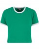 Тениска Ladies Contrast Retro T-Shirt froggreen/white XXL
