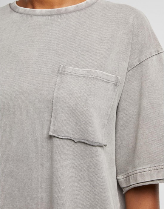 Тениска Ladies Washed Jersey T-Shirt Dress steelgrey XXL