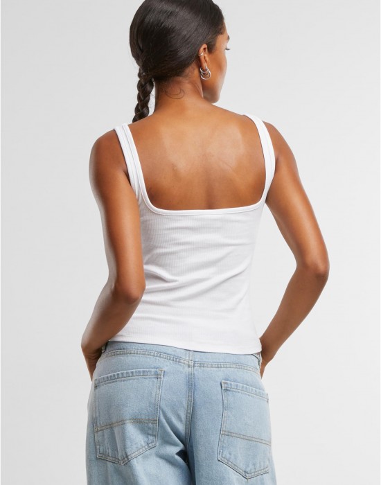 2 Броя Дамски Потници Ladies Wide Neck Rib Top 2-Pack black+white XXL