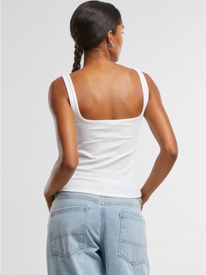 2 Броя Дамски Потници Ladies Wide Neck Rib Top 2-Pack white+white XXL