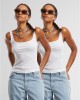 2 Броя Дамски Потници Ladies Wide Neck Rib Top 2-Pack white+white XXL