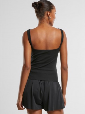 2 Броя Дамски Потници Ladies Wide Neck Rib Top 2-Pack black+black XXL