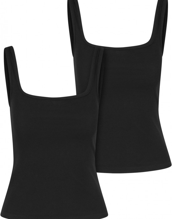 2 Броя Дамски Потници Ladies Wide Neck Rib Top 2-Pack black+black XXL