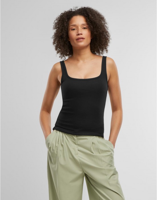 2 Броя Дамски Потници Ladies Wide Neck Rib Top 2-Pack black+powderblue XXL