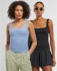 2 Броя Дамски Потници Ladies Wide Neck Rib Top 2-Pack black+powderblue XXL