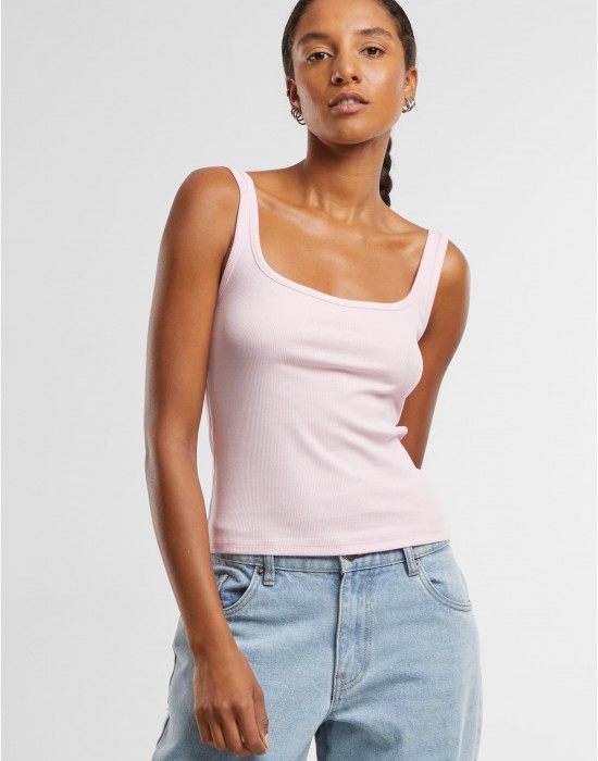 2 Броя Дамски Потници Ladies Wide Neck Rib Top 2-Pack white+blushedrose XXL