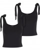 2 Броя Дамски Потници Ladies Tied Basic Jersey Top 2-Pack black/black XXL