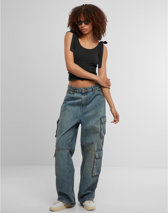 2 Броя Дамски Потници Ladies Tied Basic Jersey Top 2-Pack black/white XXL