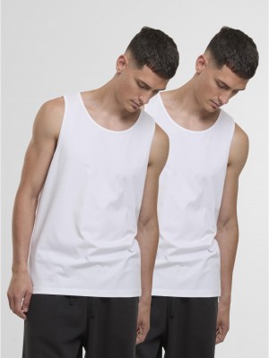 2 Броя Мъжки ПотнициJersey Loose Tank 2-Pack white+white XXL 2 Броя Мъжки ПотнициJersey Loose Tank 2-Pack white+white XXL