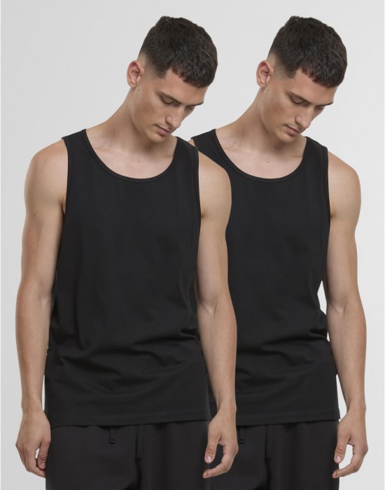 2 Броя Мъжки ПотнициJersey Loose Tank 2-Pack black+black XXL 2 Броя Мъжки ПотнициJersey Loose Tank 2-Pack black+black XXL